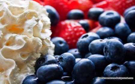 blueberries and strawberries - strawberry, strawberries, berry, blueberries, berries, blueberry