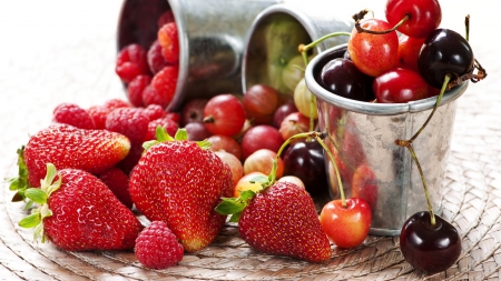 Berries - strawberry, berry, gooseberries, cherry, raspberries, berries, cherries, raspberry, red berry, strawberries, gooseberry, red, red berries