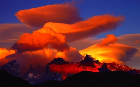 Amazing sky - nature, mountain, red, sky