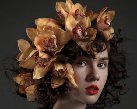 Irina Bordo - flowers, face, woman, model