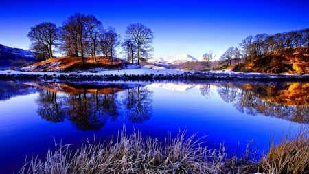 a crisp blue winter day on a lake