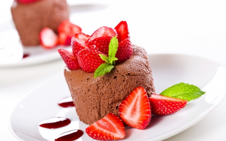 **** Yummy Dessert *** - strawberries, food, pudding, dessert, fruits