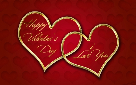 Valentine's Day Love - love, hearts, valentines, red, valentines day, valentine, gold