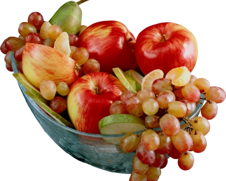 Fruit Basket - grape, food, fruit, fruits, apple, healthy