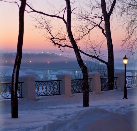 winter night - winter, nature, streets, photography, snow, city, night