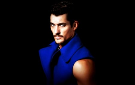 David Gandy - handsome, background, man, blue, david gandy, black, model