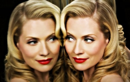 Emily Procter - red, mirror, actress, blonde, emily procter, girl, woman