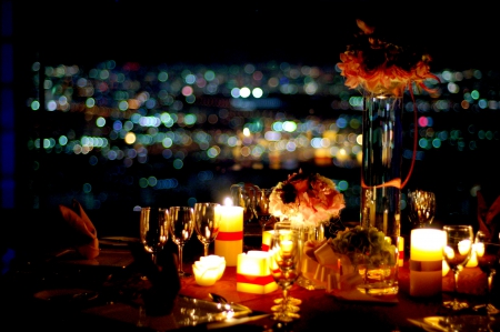 ROMANTIC NIGHT - valentine, candles, dinner, light