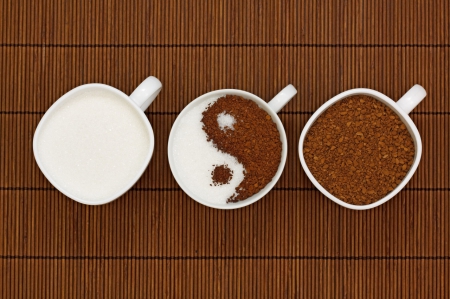 Coffee - yin yang, drink, brown, coffee, milk, food, drinks, mug