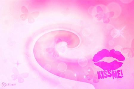 kiss me in pink - love, pink, sweet, cute, lovely