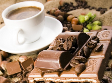 Chocolate and Coffee - drink, drinks, coffee, chocolate, morning, cup