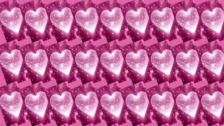 deep blush diamond hearts - deep blush, pink, hearts, other