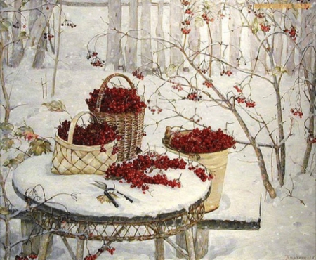 Winter Harvest - nature, harvest, snow, winter, garden