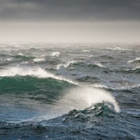 stormy bering sea waves