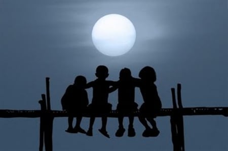 â™¥ - childs, light, photography, moon, nature, night