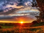 gorgeous autumn sunset hdr