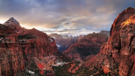 serpentine road in a red canyon - bushe, canyon, red, serpentine, road