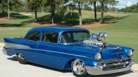 57chevy bel-air - blown chevy, chevy, street rod, hot rod