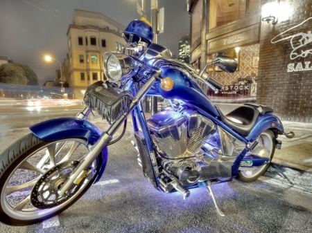 Oceanblue-Custom-Chopper - harley, chopper, motorcycle, bike