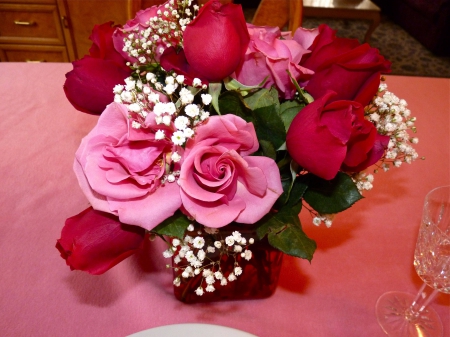 a perfect bunch - roses, bunch, pink, red