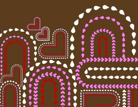 Colour Of Love - arches, love, hearts, on brown