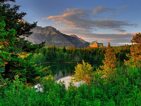 MOTHER NATURE in SUMMER - sky, lake, trees, mountain, summer