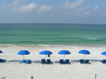 Panama City Beacb  - sand, beach, ocean, umbrella, blue