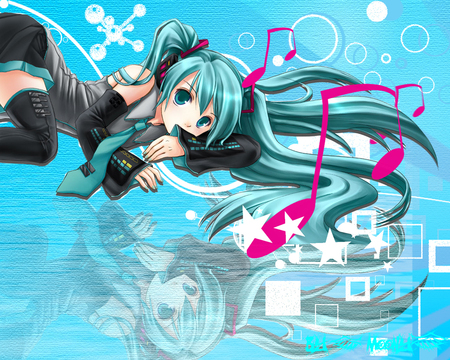 miku hatsune - girl, anime