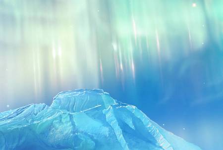 Fantasy Glacier - melded colours, art, blue, glacier