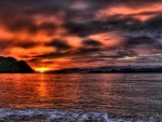 spectacular sunset hdr