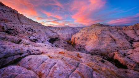 white rock canyon - white, rocks, canyon, clouds