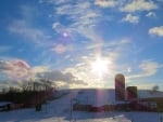 Winter Sunset on the Farm