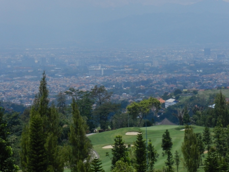 Bandung city from a golf course, north hills - city, hills, golf, bandung