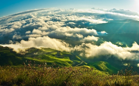 Beautiful sky - sky, nature, mountain, clouds