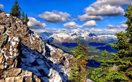 Amazing Nature - clouds, trees, landscape, rocks, sky