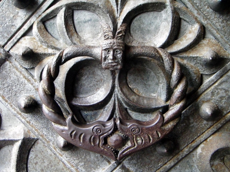 Door knocker at St. Annes church - church, door, knocker, old, door knocker, st annes church