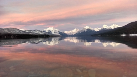 mountain sunset - lake, fun, sunset, nature, mountain