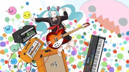 Hatsune Miku - music, guitar, hatsune miku, kawaii