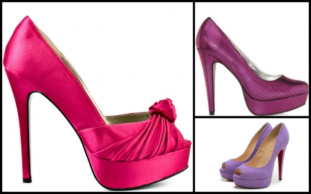 Stilettoes in Pink - pink, collage, ladies, stilettoes, people, lavender, shoes, other, mauve