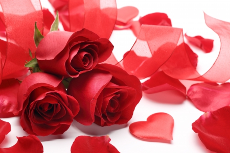 Roses - roses, for you, valentines day, red roses, with love, petals, flowers, nature, rose