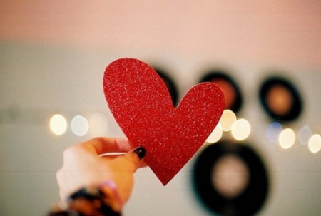 One_Heart - red, love, hand, heart