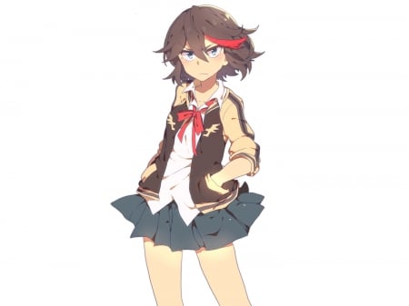 Ryuko Matoi - la, red, hair, anime, kill, cute, black, extention