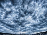 marvelous cloudy sky over city scape