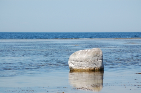 Alone - nature, stone, alone, sea