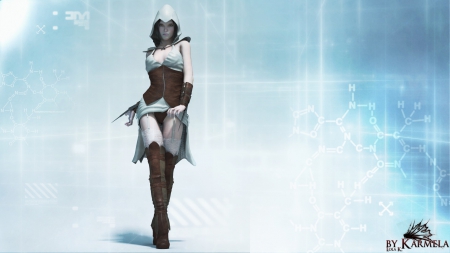 Assassin - game, fantasy, dead, Assassin, girl, movie, art, wallpaper