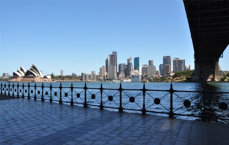 A LOVELY WALK - water, fence, sky, bridge