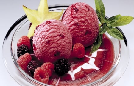 Ice Cream - ice cream, sweet, food, fruits