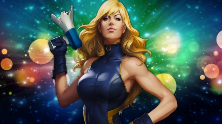 Black Canary - woman, justice league, canary, dc, black, jla, black canary, superhero, 3d, artgerm, dc comics, blonde