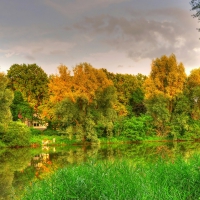 picturesque lake near hamburg germany hdr