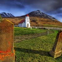 grave stones in a church yard hdr